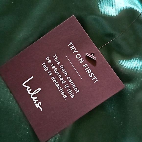 NWT Lulus Featured Flirt Emerald Green Satin Strappy Bodycon Mini Dress XS - Picture 7 of 8